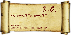 Koleszár Ottó névjegykártya