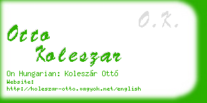otto koleszar business card